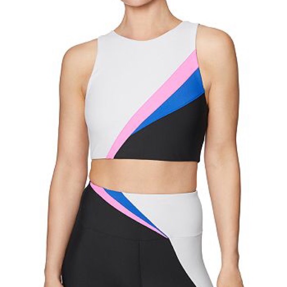 BETSY JOHNSON COLOR BLOCK SPORTS BRA - Picture 1 of 7